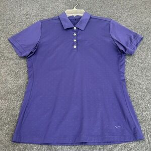 NIKE Golf Tour Performance Dri-Fit Women's Polo Shirt Medium SS Purple Preppy